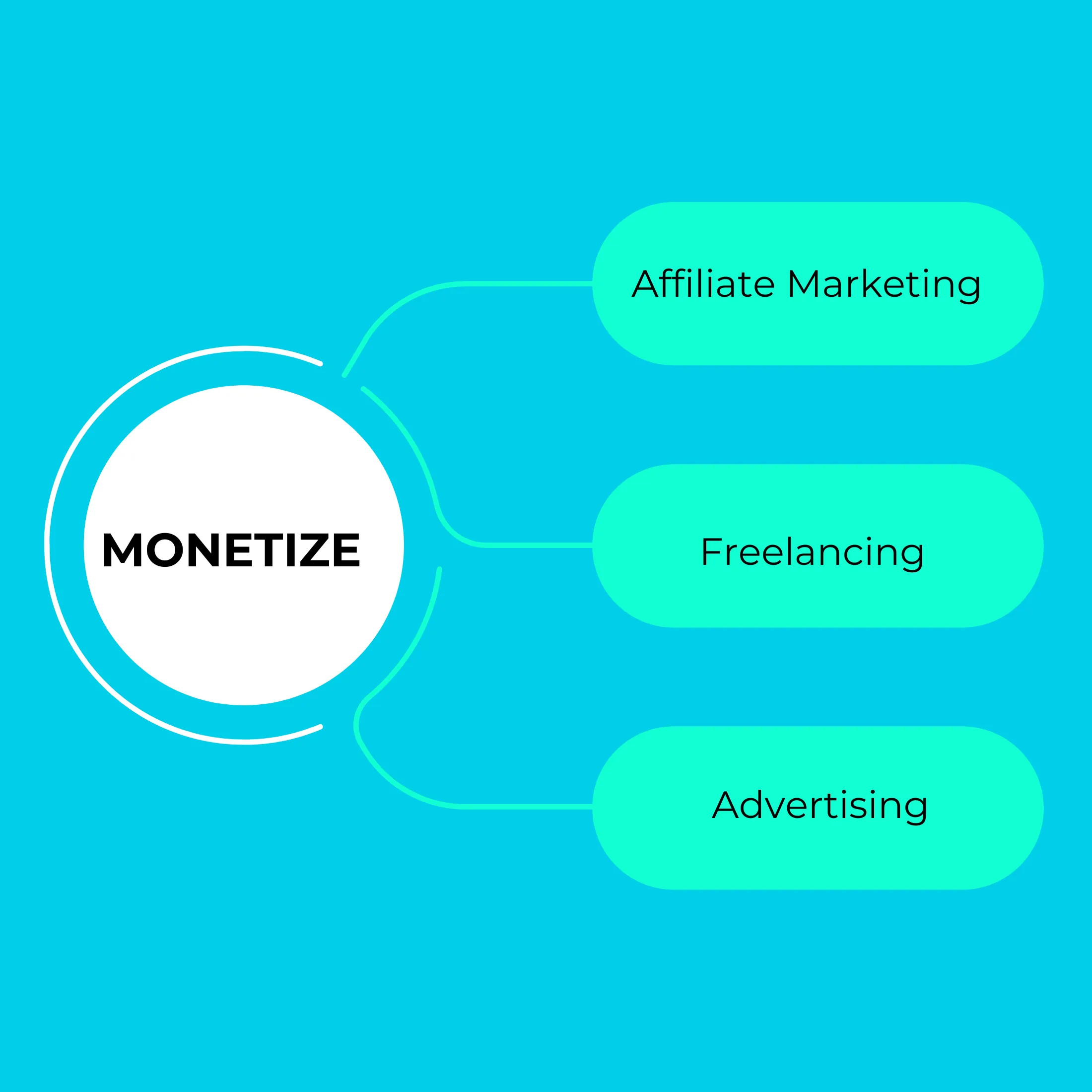 Illustration of various methods to monetize online content